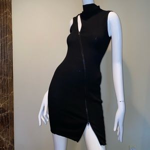 Black Zipper Mini Dress